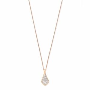 Kendra Scott Lela Pendant Necklace Pave Diamonds -Rose Gold